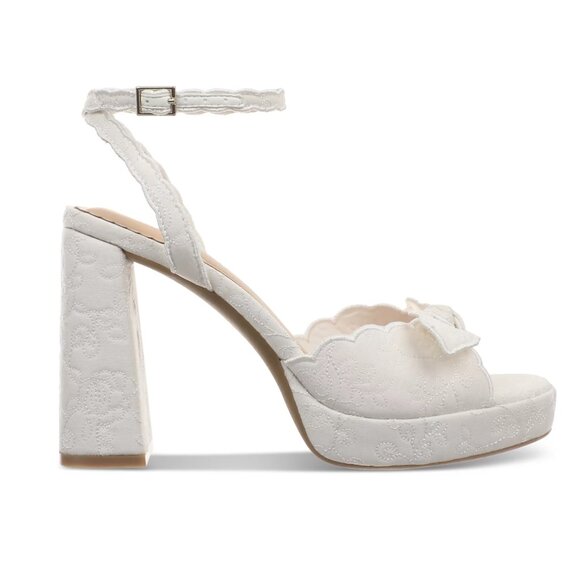 On 34th Women's "Stanciaa" White Embroidered Platform Dress Sandals Size: 9M - Picture 7 of 9